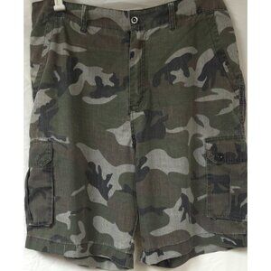 Blue Gear Mens Sz 44x12 Ripstop Green Camo Hunting Hiking Outdoors Cargo Shorts
